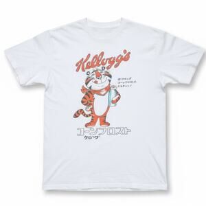 Vintage Japanese Tony the Tiger Men's Medium White Distressed Graphic T-Shirt